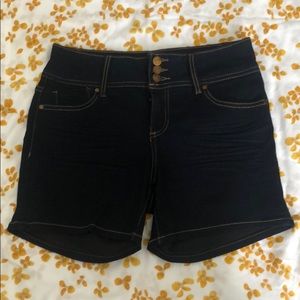 Black-Dark Blueish Denim Shorts